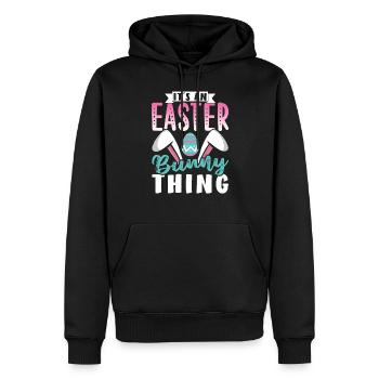C’est un truc de lapin de Pâques Pâques Pâques - Sweat à capuche Premium bio Homme - noir - Devant - Nico (187cm)