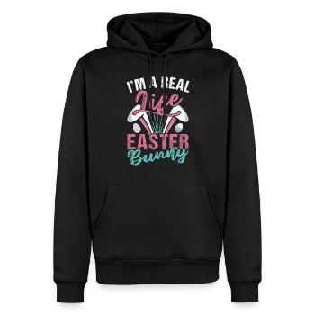 Ich Bin Ein Echter Osterhase Ostern Osterfest - Männer Premium Bio Hoodie - Schwarz - Vorne - Nico (187cm)