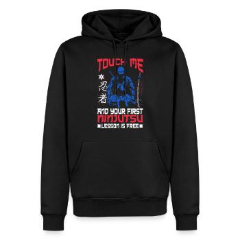 Ninja - Männer Premium Bio Hoodie - Schwarz - Vorne - Nico (187cm)