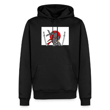 Ninja - Männer Premium Bio Hoodie - Schwarz - Vorne - Nico (187cm)