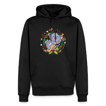 Pull de Noël moche Koala - Sweat à capuche Premium bio Homme - noir - Devant - Nico (187cm)