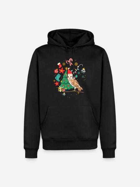 Ugly Christmas Owl - Men’s Premium Organic Hoodie - black