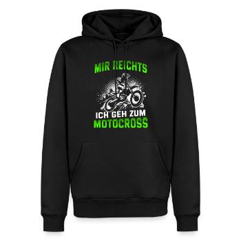 Motocross Tshirt Für Herren Damen Enduro Supermoto - Männer Premium Bio Hoodie - Schwarz - Vorne - Nico (187cm)