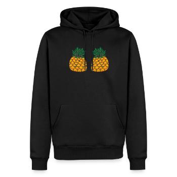 Ananas - Männer Premium Bio Hoodie - Schwarz - Vorne - Nico (187cm)