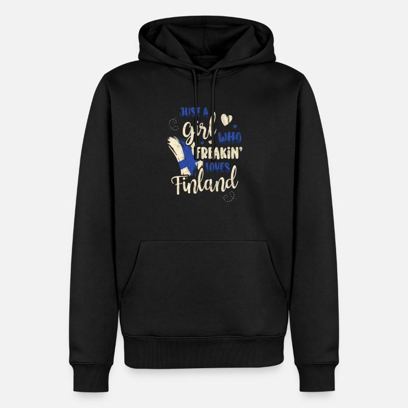 Finlande - Sweat à capuche Premium bio Homme - noir