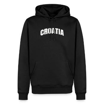 Kroatien Geschenk Herkunft Zagreb Hrvatska Heimat - Männer Premium Bio Hoodie - Schwarz - Vorne - Nico (187cm)