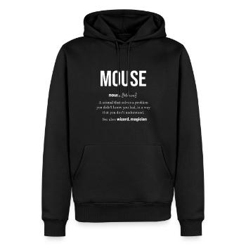 Souris Cadeau Souris Enfants Hommes Souris Conseils - Sweat à capuche Premium bio Homme - noir - Devant - Nico (187cm)