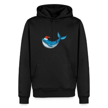 Vilaine baleine de Noël - Sweat à capuche Premium bio Homme - noir - Devant - Nico (187cm)