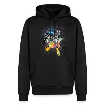 Zebra Afrika Pferd Hipster Geschenk Tier Streifen - Männer Premium Bio Hoodie - Schwarz - Vorne - Nico (187cm)