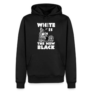 Zebra Gift Black and White Safari Savannah Steppe - Men’s Premium Organic Hoodie - black - Front - Nico (187cm)