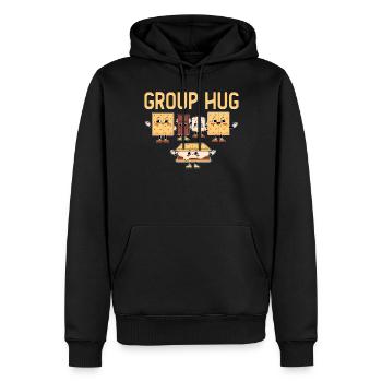 Group Hug - Männer Premium Bio Hoodie - Schwarz - Vorne - Nico (187cm)