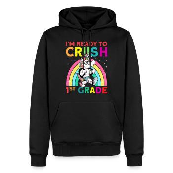 Je suis prêt à écraser la 1ère année - Sweat à capuche Premium bio Homme - noir - Devant - Nico (187cm)