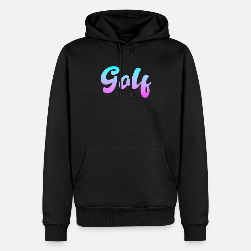 Golf - Männer Premium Bio Hoodie - Schwarz