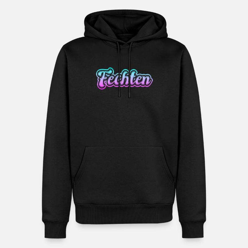 Fechten - Männer Premium Bio Hoodie - Schwarz