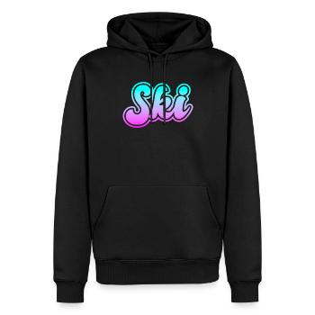 ski - Sweat à capuche Premium bio Homme - noir - Devant - Nico (187cm)