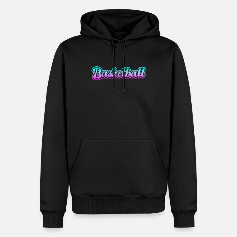 Basket-ball - Sweat à capuche Premium bio Homme - noir