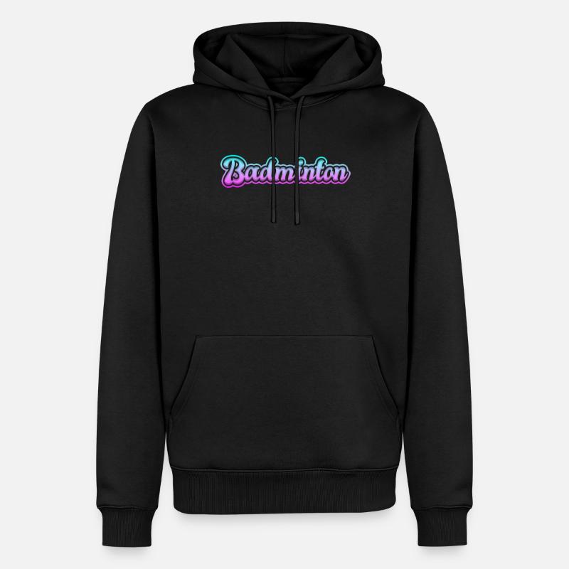 badminton - Sweat à capuche Premium bio Homme - noir