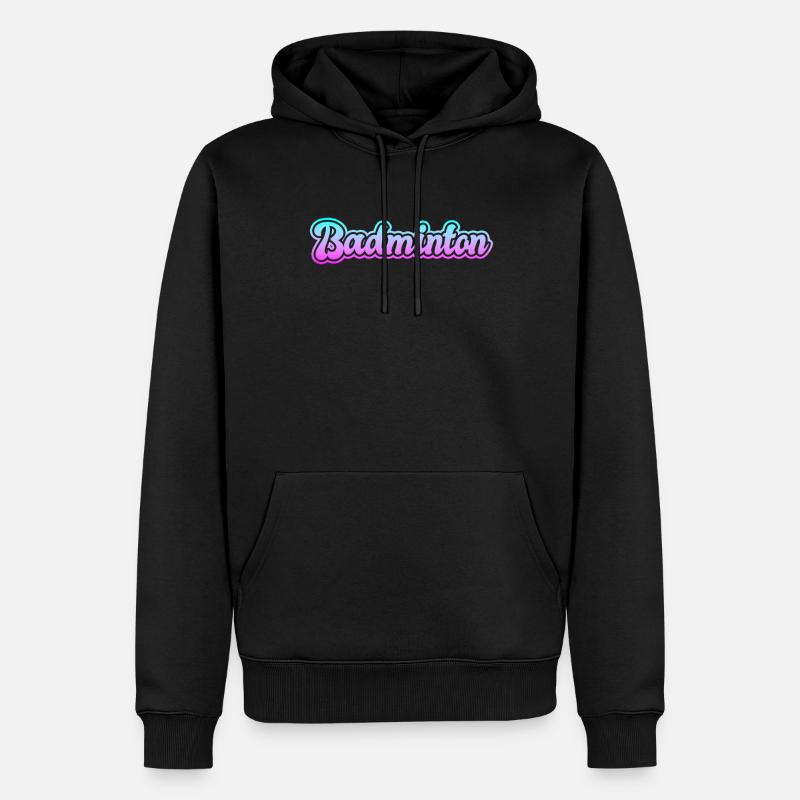 badminton - Sweat à capuche Premium bio Homme - noir