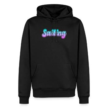lettrage voile voile - Sweat à capuche Premium bio Homme - noir - Devant - Nico (187cm)