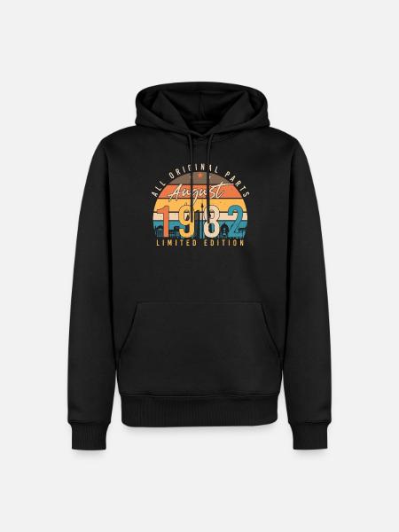 40e anniversaire août 1982 - Sweat à capuche Premium bio Homme - noir