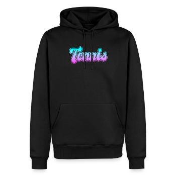 Tennis - Männer Premium Bio Hoodie - Schwarz - Vorne - Nico (187cm)