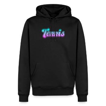Tennis - Männer Premium Bio Hoodie - Schwarz - Vorne - Nico (187cm)