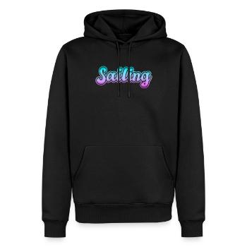 lettrage voile voile - Sweat à capuche Premium bio Homme - noir - Devant - Nico (187cm)