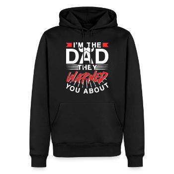 Je suis le Père dont ils vous ont mis en garde - Sweat à capuche Premium bio Homme - noir - Devant - Nico (187cm)