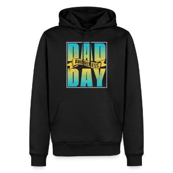 Fête des Pères Dictons Fête des Pères Papa Père Papa - Sweat à capuche Premium bio Homme - noir - Devant - Nico (187cm)