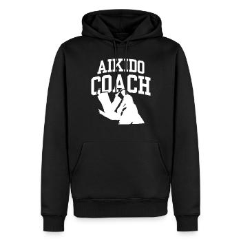 Entraîneur d’Aïkido Combattant Arts Martiaux Arts Martiaux Arts Martiaux - Sweat à capuche Premium bio Homme - noir - Devant - Nico (187cm)