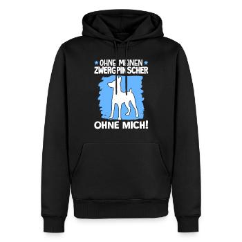 Ohne Zwergpinscher ohne mich Pinscher - Männer Premium Bio Hoodie - Schwarz - Vorne - Nico (187cm)