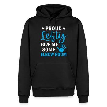 Lefty - Fier Gaucher Donnez-moi un peu de coude - Gauche - Sweat à capuche Premium bio Homme - noir - Devant - Nico (187cm)
