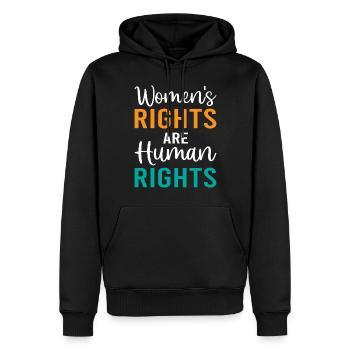Les droits des femmes sont des droits humains - Féminisme - Sweat à capuche Premium bio Homme - noir - Devant - Nico (187cm)