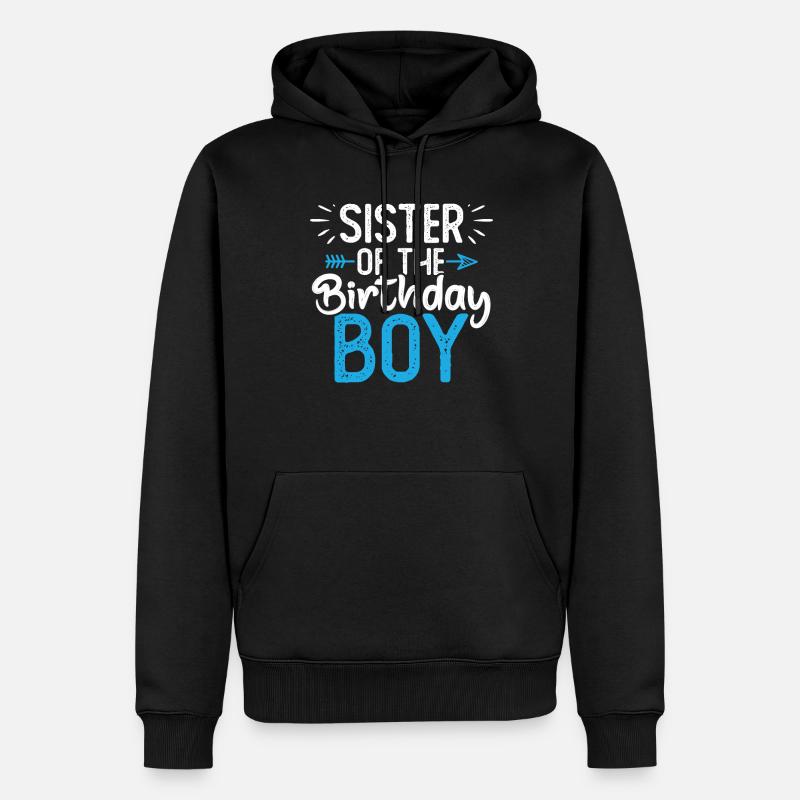 Sœur du garçon d’anniversaire - Sweat à capuche Premium bio Homme - noir