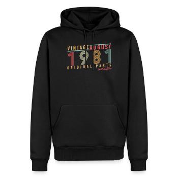 Geburtstagsgruss Für August 1981 - Männer Premium Bio Hoodie - Schwarz - Vorne - Nico (187cm)