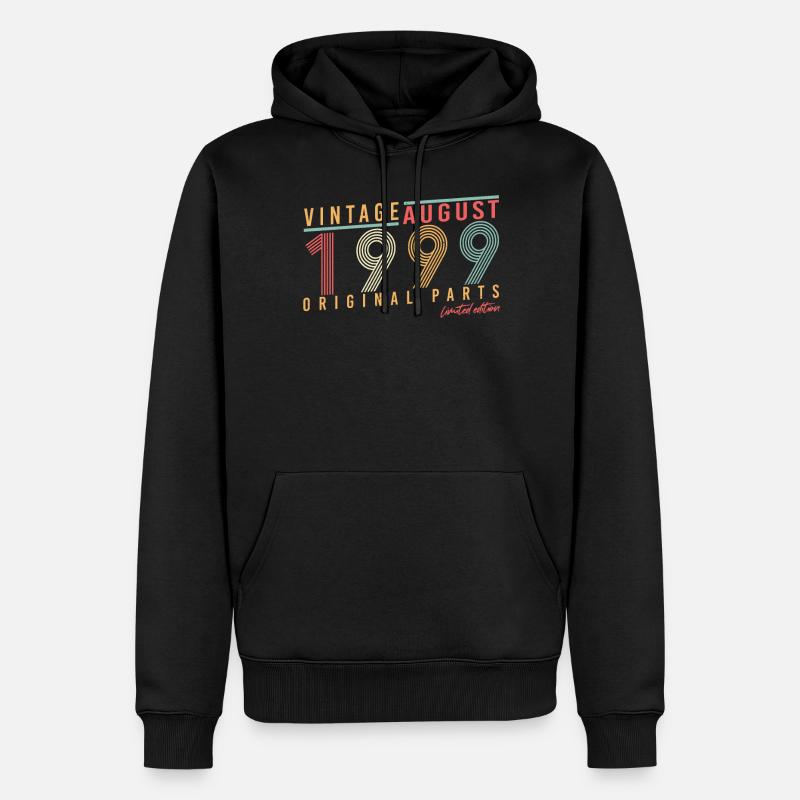 Mois de naissance Août 1999 - Sweat à capuche Premium bio Homme - noir