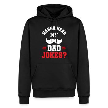 Papa Blague Papa Blagues Père - Sweat à capuche Premium bio Homme - noir - Devant - Nico (187cm)
