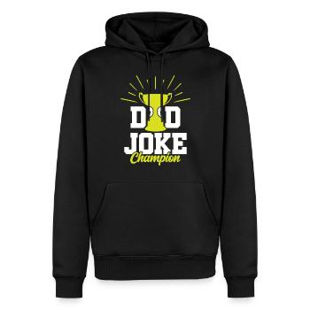 Papa Blague Papa Blague Père Blagues - Sweat à capuche Premium bio Homme - noir - Devant - Nico (187cm)