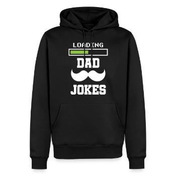 Papa Blague Papa Blague Père Blagues - Sweat à capuche Premium bio Homme - noir - Devant - Nico (187cm)