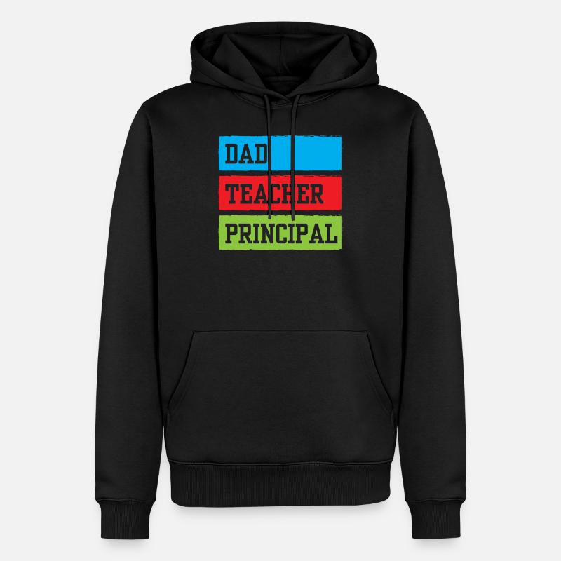 Papa Enseignant Principal Homeschool Homeschooling - Sweat à capuche Premium bio Homme - noir