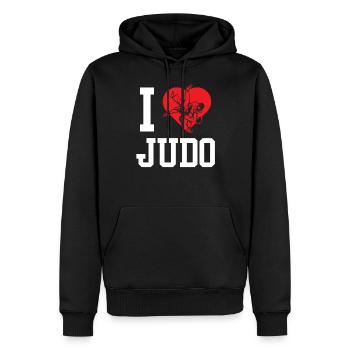 Ich Liebe Judo Kampfkunst Judoka Kampfsport Hobby - Männer Premium Bio Hoodie - Schwarz - Vorne - Nico (187cm)