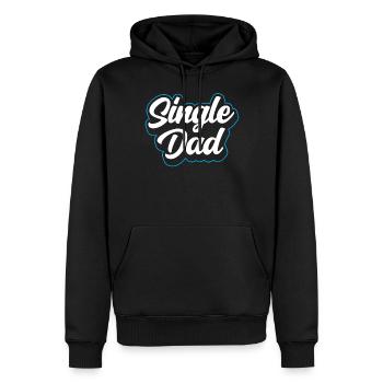 Père célibataire Papa monoparental Papa - Sweat à capuche Premium bio Homme - noir - Devant - Nico (187cm)