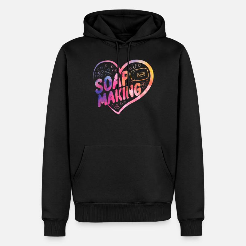 Fabrication de savon Crafting Heart - Sweat à capuche Premium bio Homme - noir