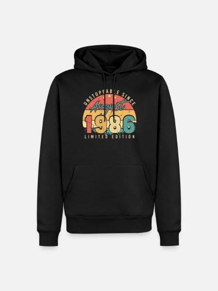 Geschenkidee Für August 1986 - Männer Premium Bio Hoodie - Schwarz