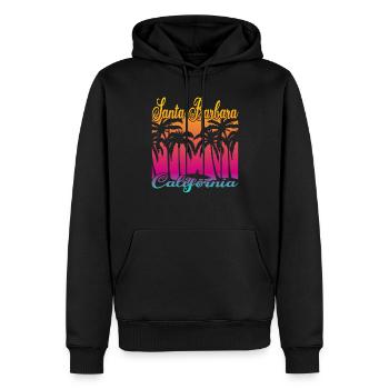 Vintage Santa Barbara California Surf - Sweat à capuche Premium bio Homme - noir - Devant - Nico (187cm)