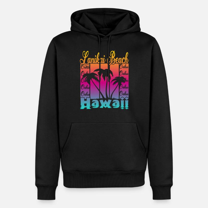 Lanikai Beach Oahu Hawaï - Sweat à capuche Premium bio Homme - noir
