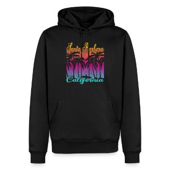 Vintage Santa Barbara California Surf - Sweat à capuche Premium bio Homme - noir - Devant - Nico (187cm)