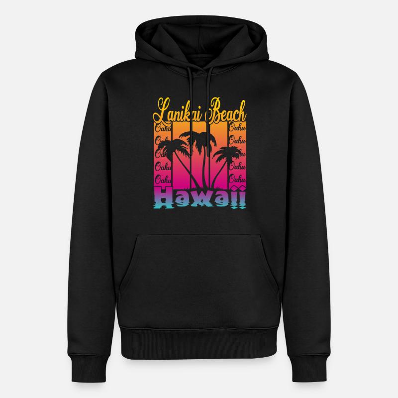 Lanikai Beach Oahu Hawaï - Sweat à capuche Premium bio Homme - noir
