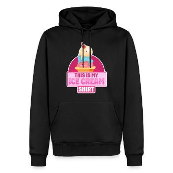 Cornet de crème glacée C’est ma glace - Sweat à capuche Premium bio Homme - noir - Devant - Nico (187cm)