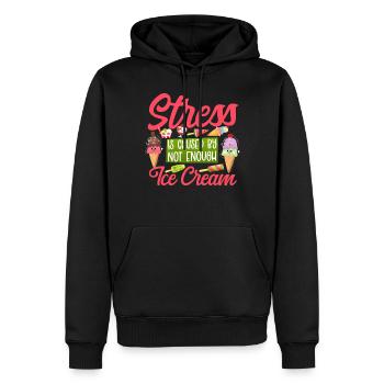 Ice Cream Cone Popsicle Stress Is - Männer Premium Bio Hoodie - Schwarz - Vorne - Nico (187cm)